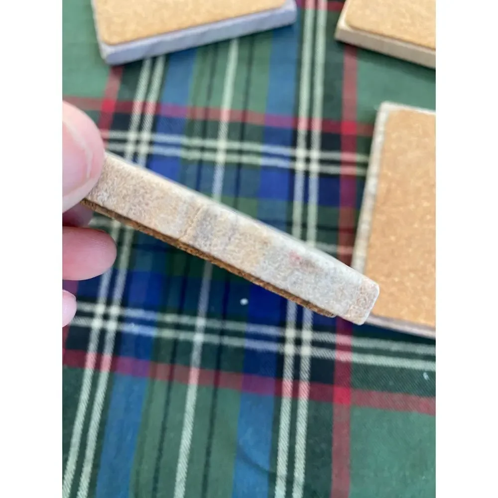 Set of 4 Yin Yang Good Vibes Cork-Backed‎ Stone Coasters